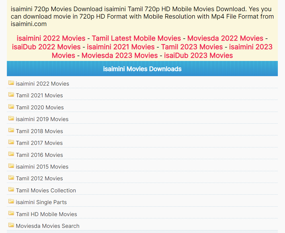 Isaimini Review: Tamil HD Latest Movies Download isaimini.com
